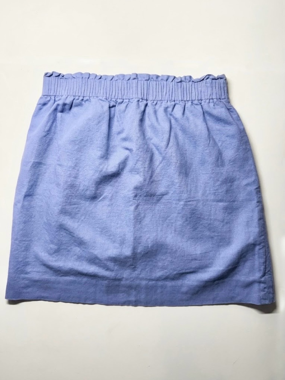 J. Crew Factory Periwinkle Pull On Linen Blend Mini Skirt Size 6